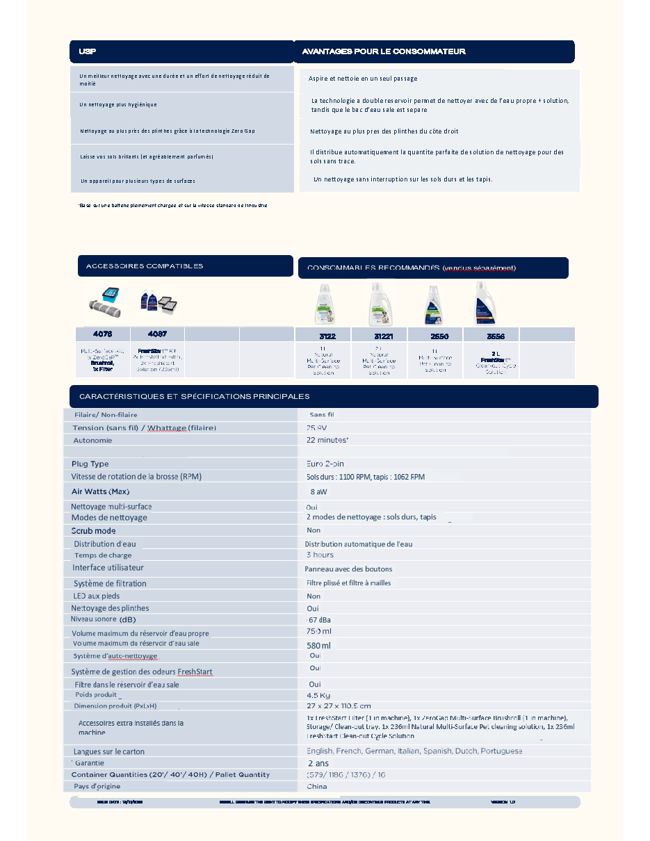 Fiche technique fournisseur