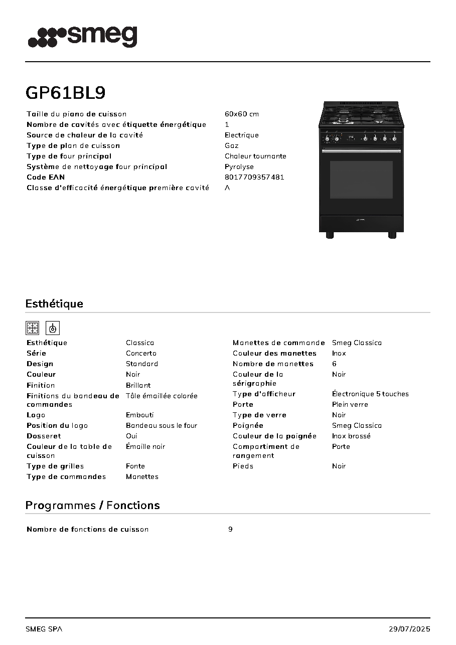 Fiche technique fournisseur