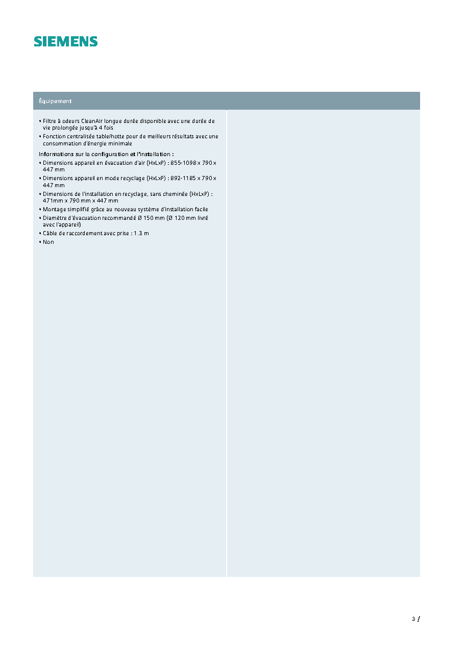 Fiche technique fournisseur