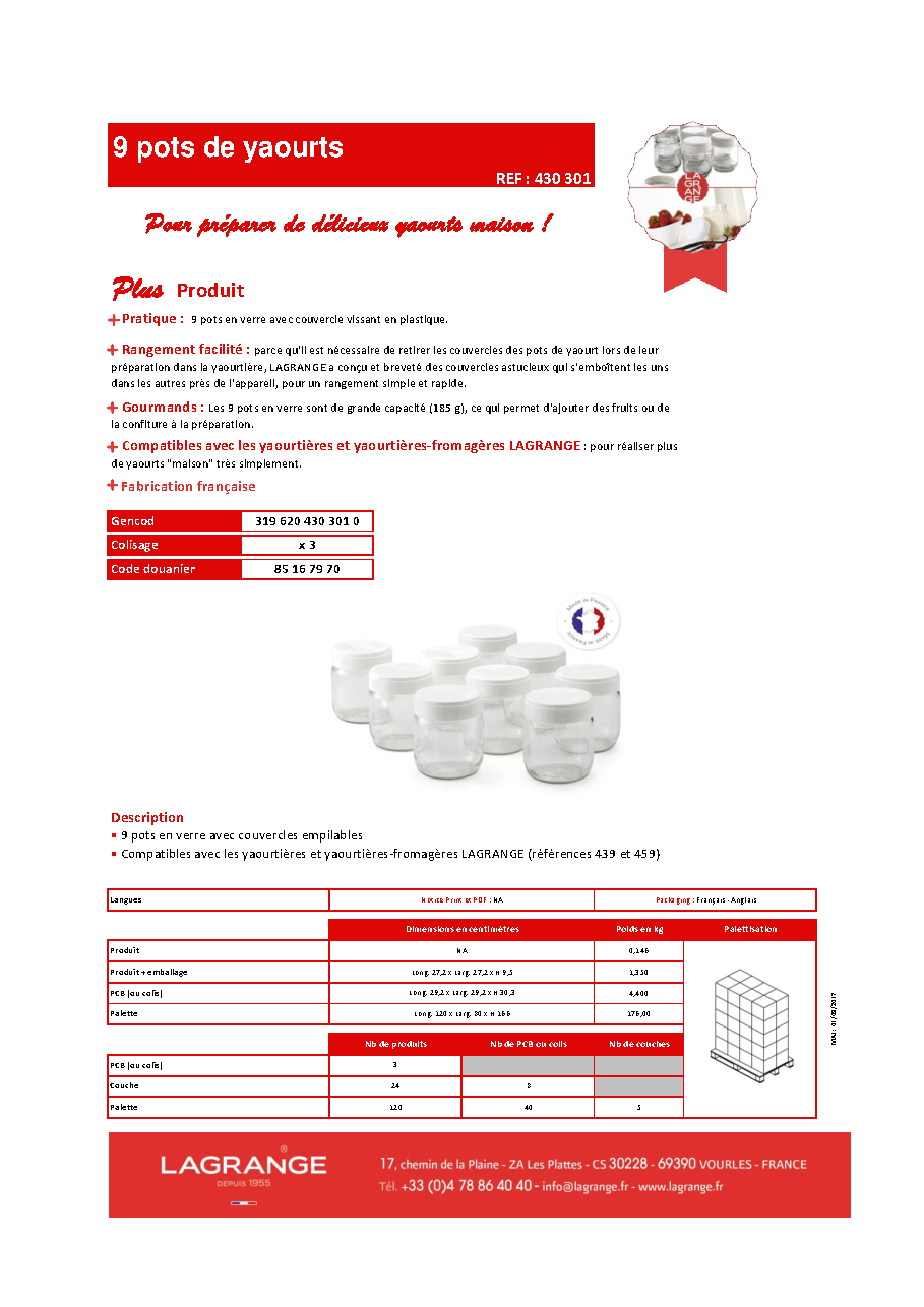 Fiche technique fournisseur