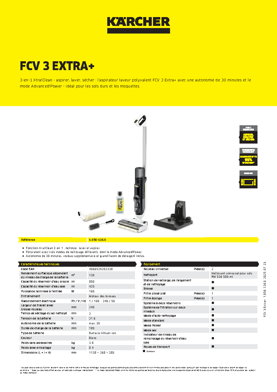 Fiche technique fournisseur