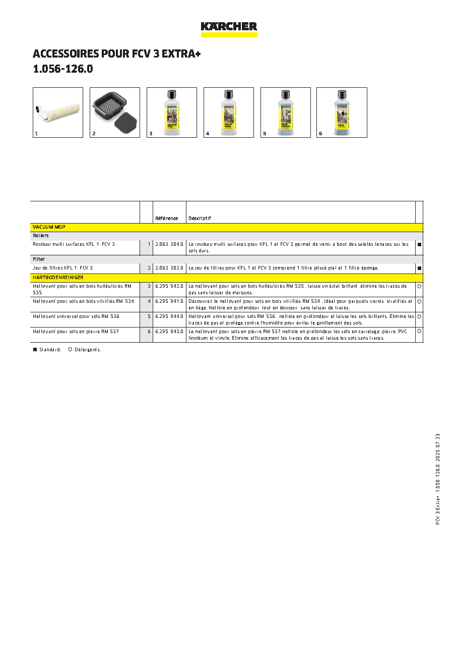 Fiche technique fournisseur