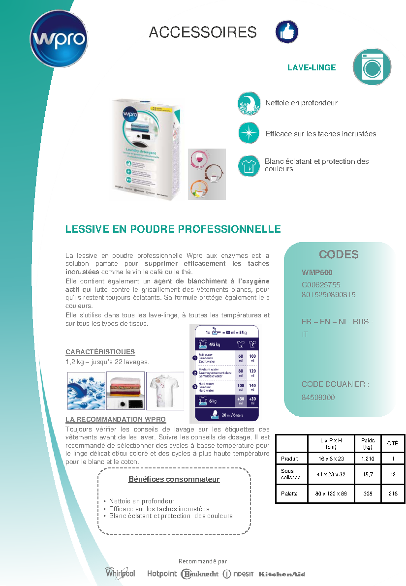 Fiche technique fournisseur