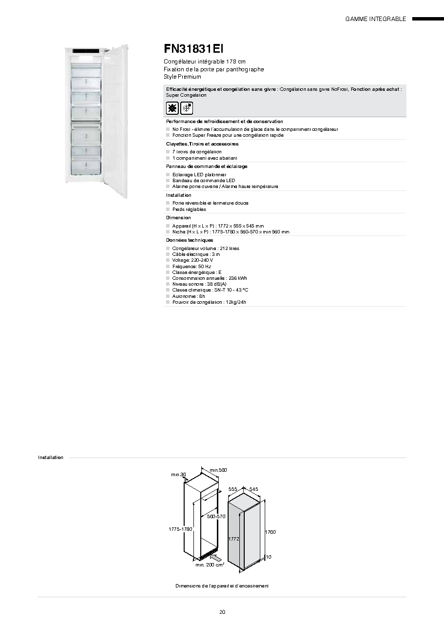 Fiche technique fournisseur