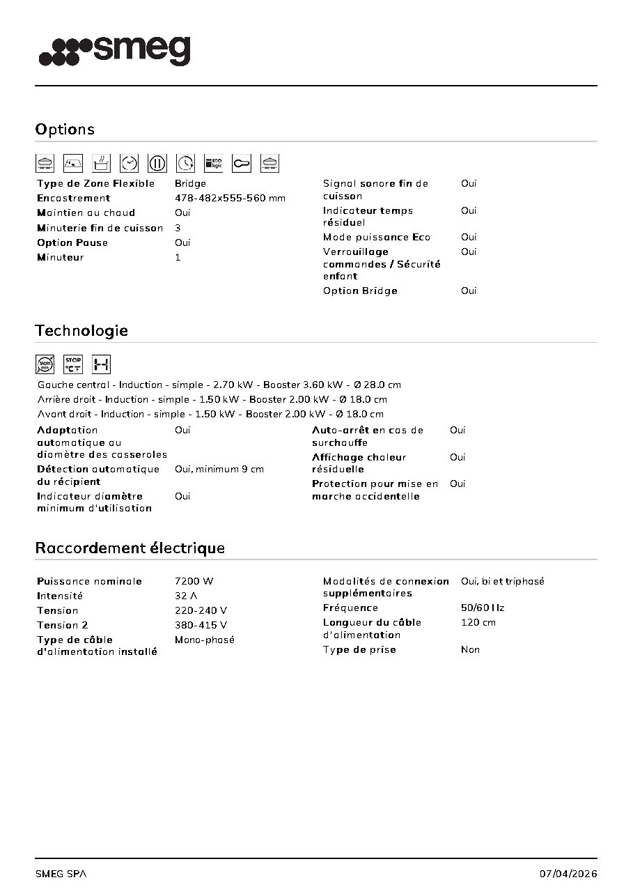 Fiche technique fournisseur
