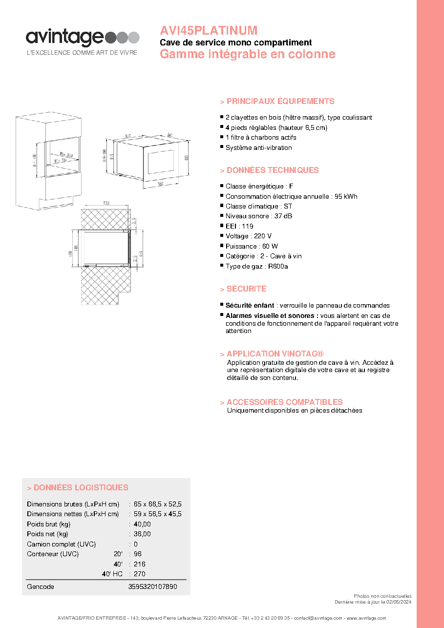 Fiche technique fournisseur
