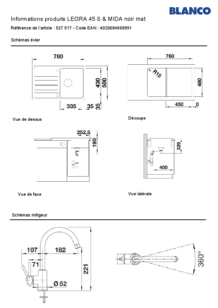 Fiche technique fournisseur