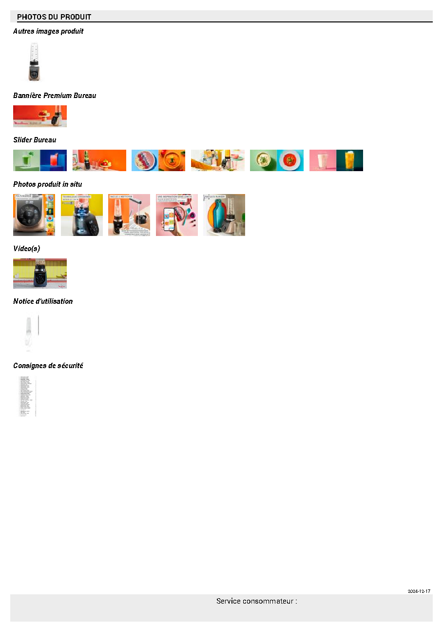 Fiche technique fournisseur