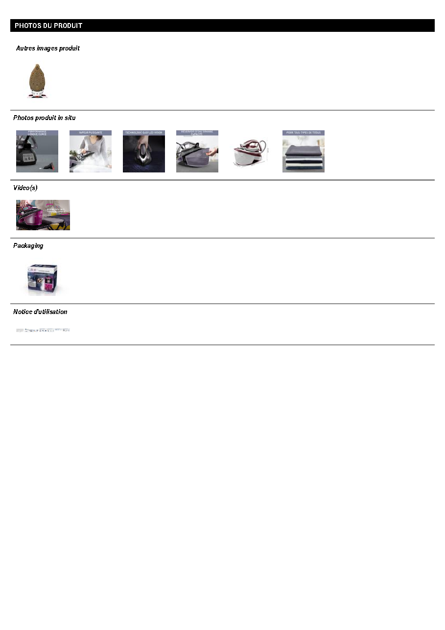 Fiche technique fournisseur
