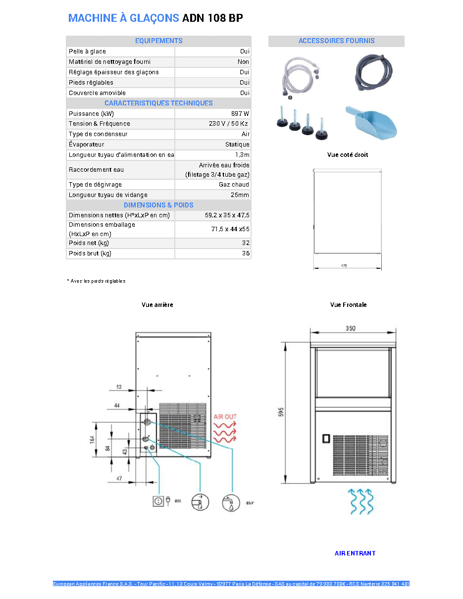 Fiche technique fournisseur