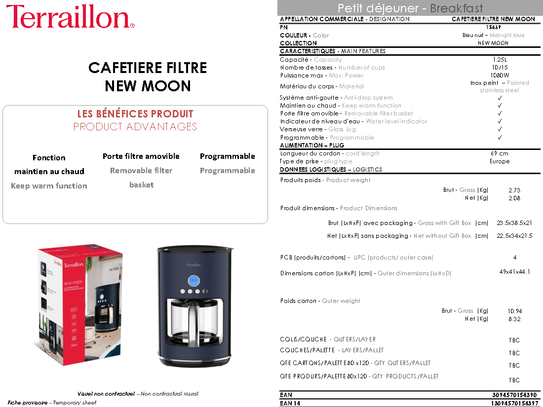 Fiche technique fournisseur
