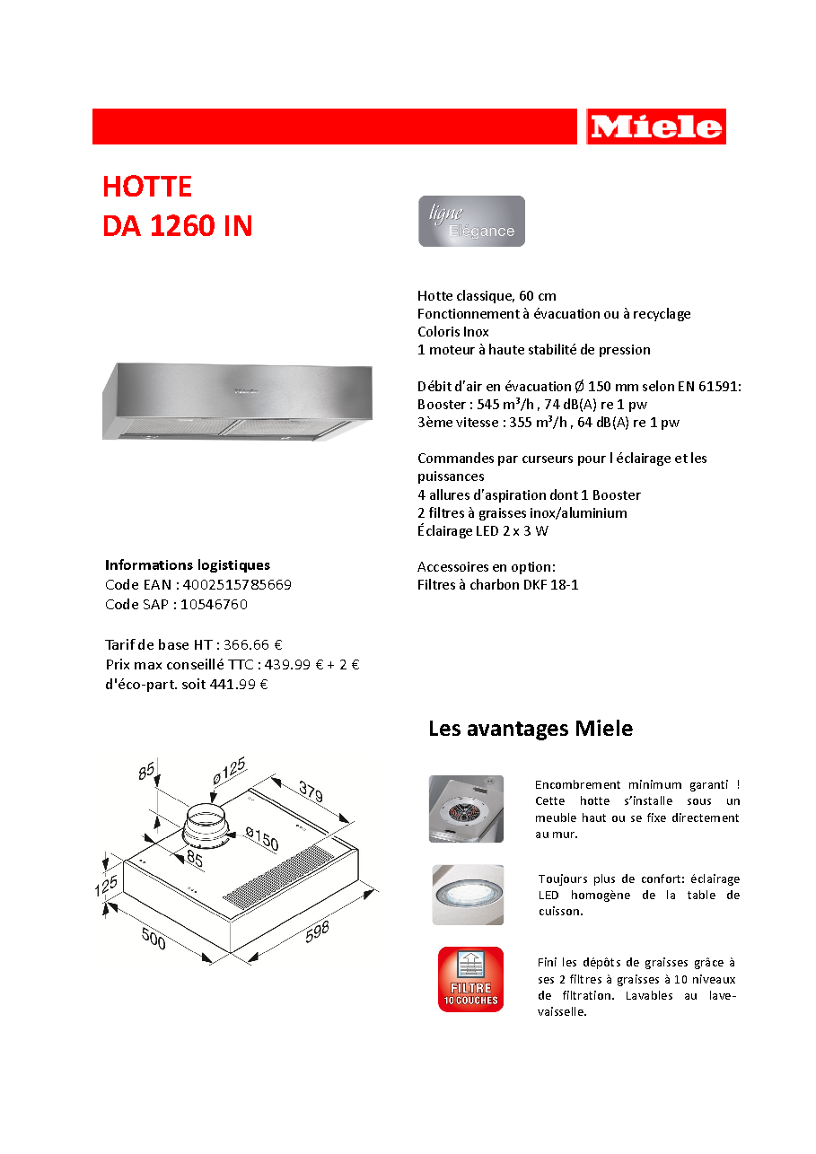 Fiche technique fournisseur