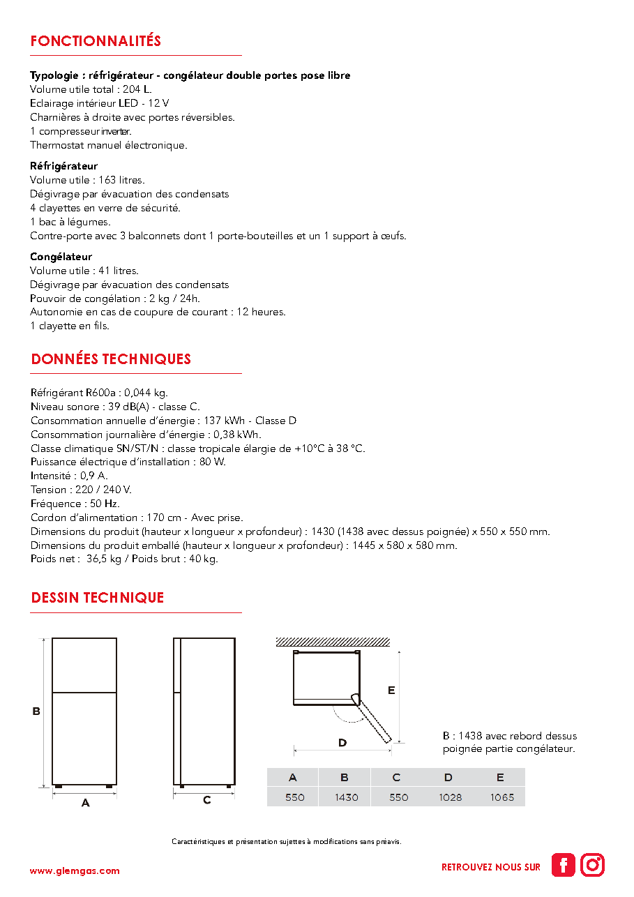 Fiche technique fournisseur