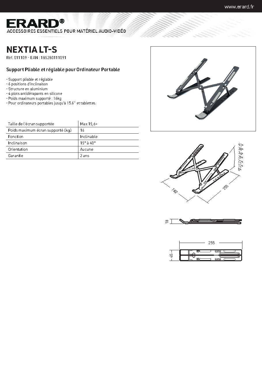 Fiche technique fournisseur