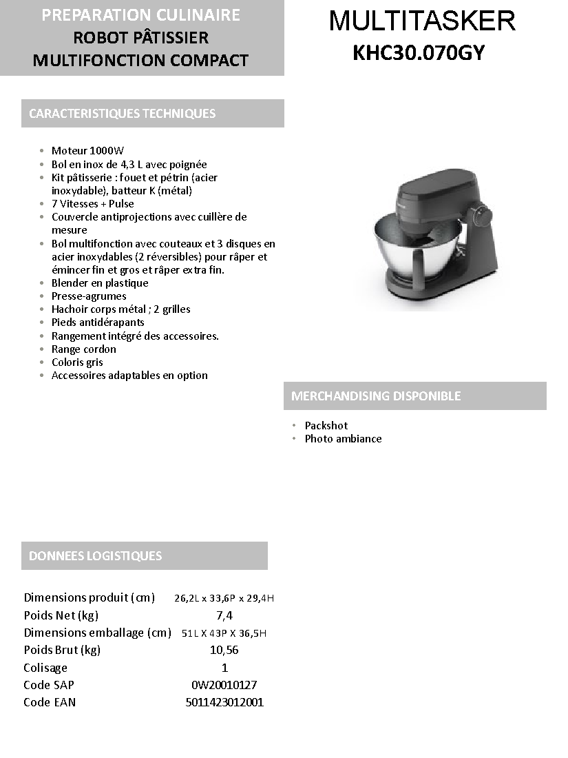 Fiche technique fournisseur