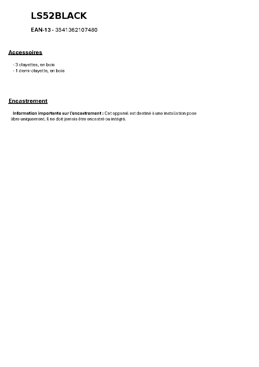 Fiche technique fournisseur