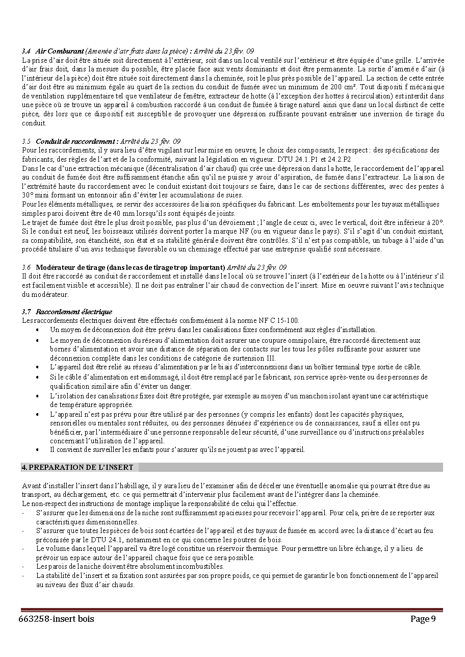 Fiche technique fournisseur