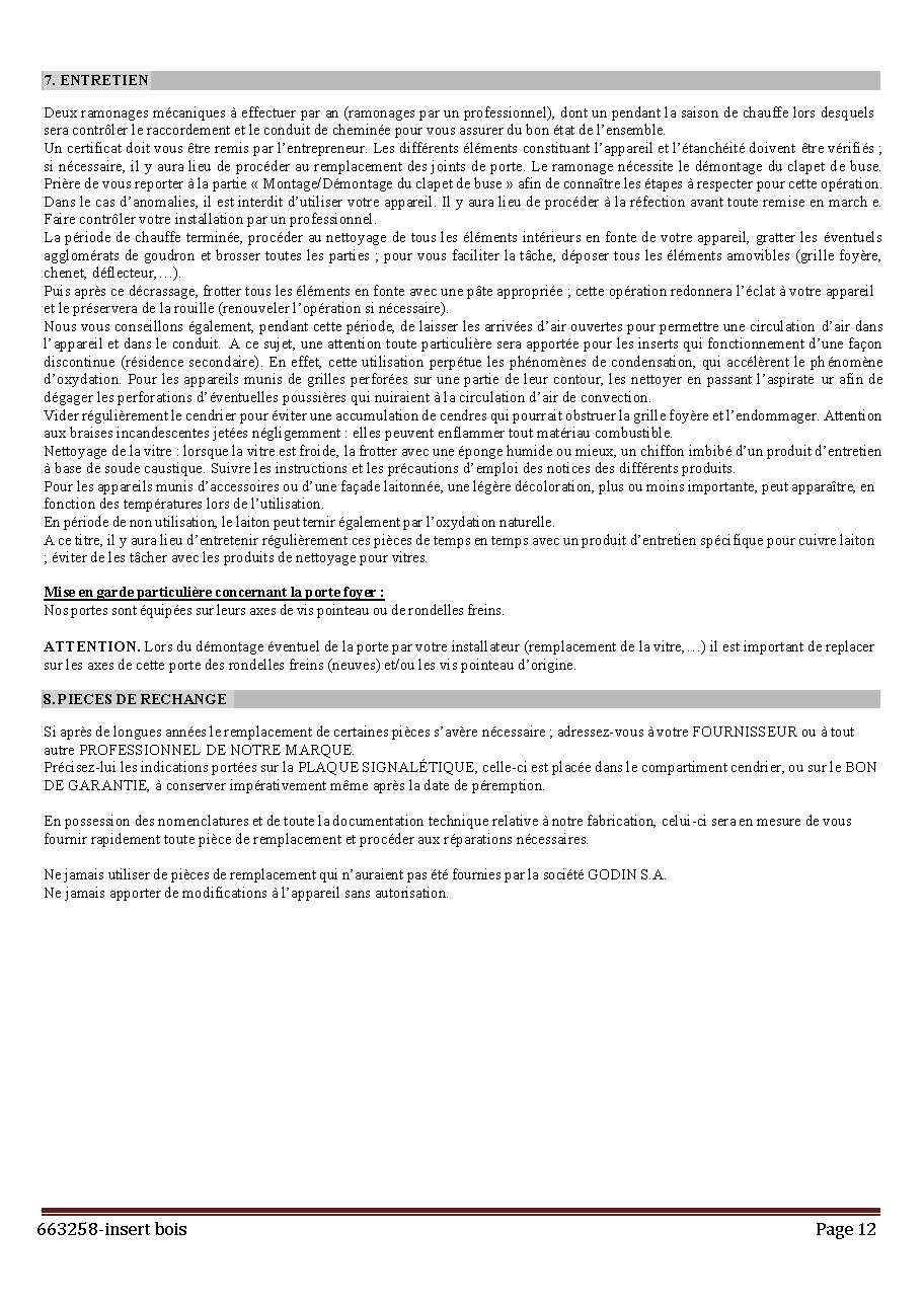 Fiche technique fournisseur