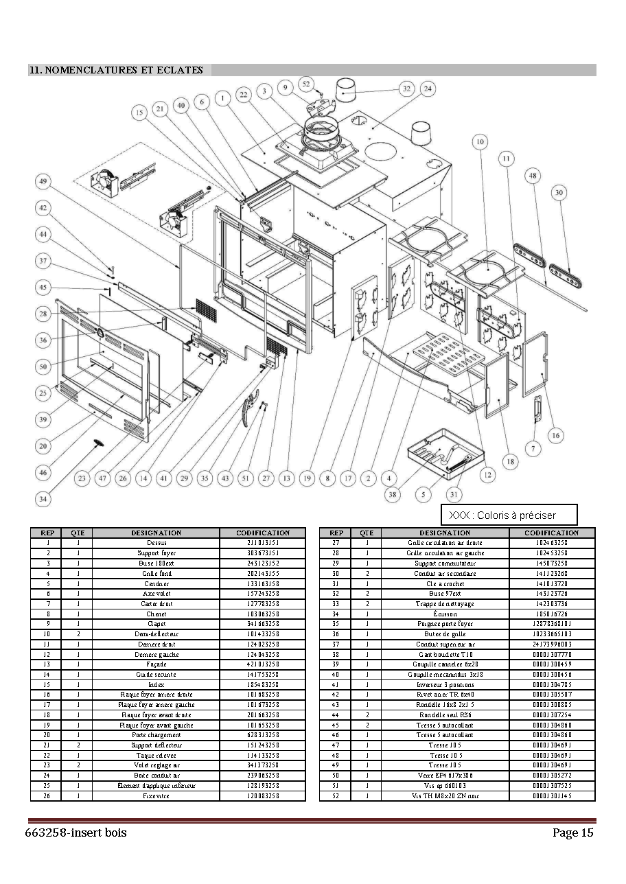 Fiche technique fournisseur