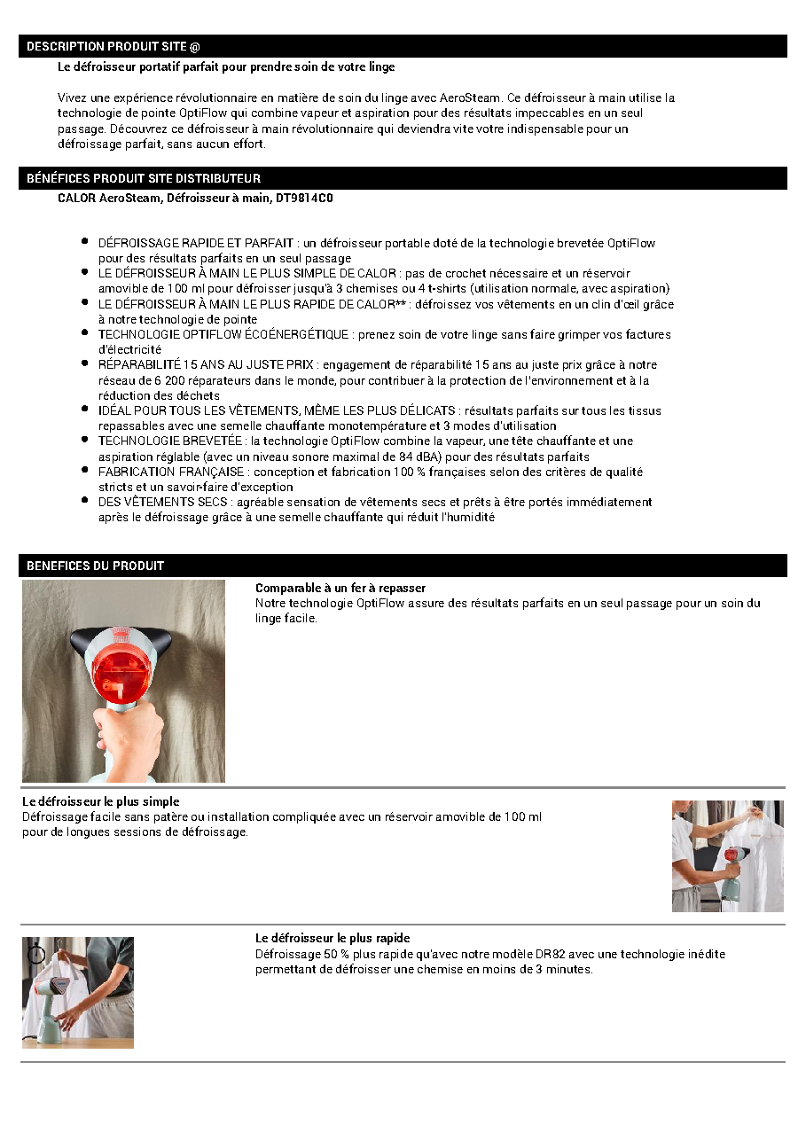 Fiche technique fournisseur