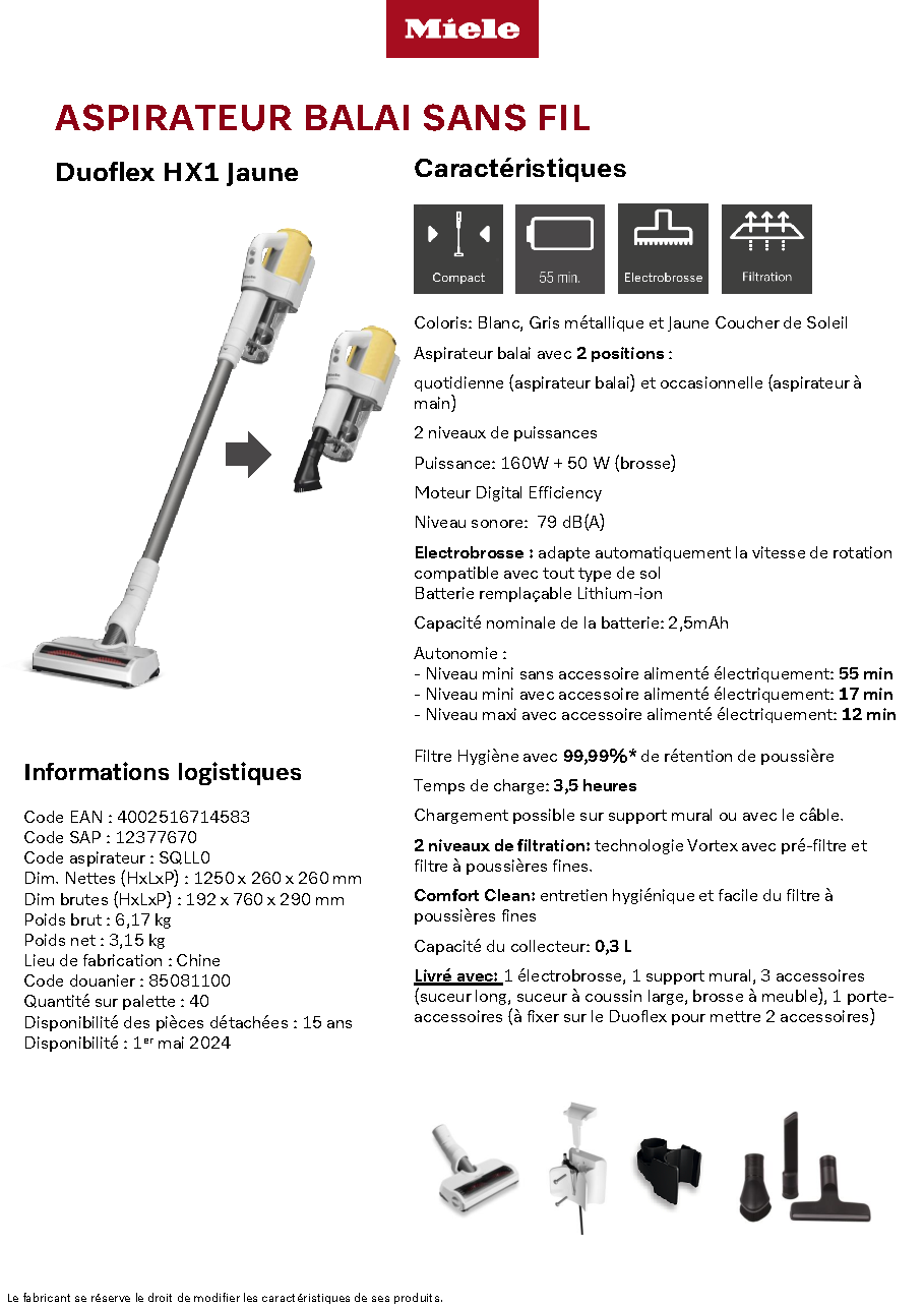 Fiche technique fournisseur