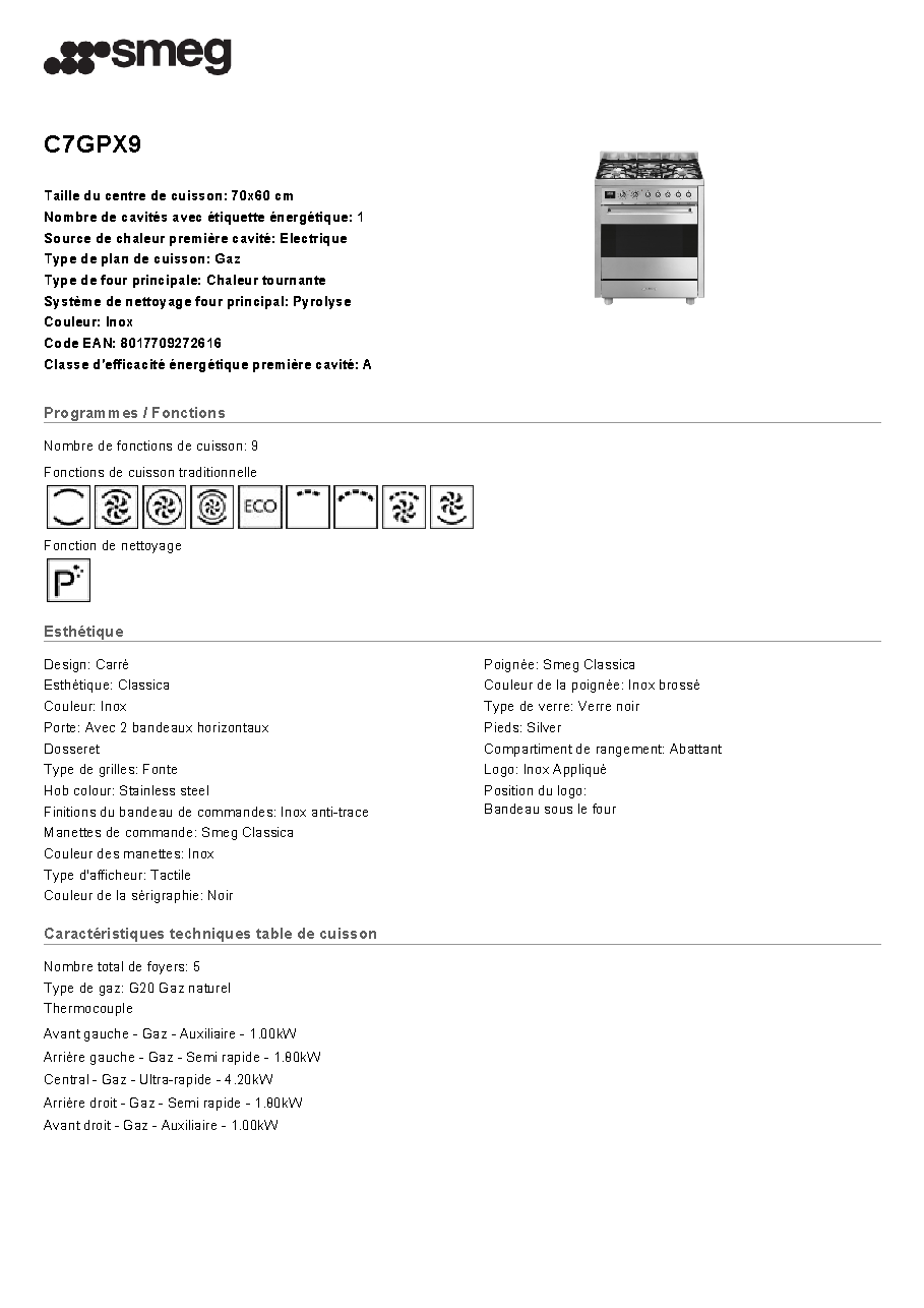 Fiche technique fournisseur