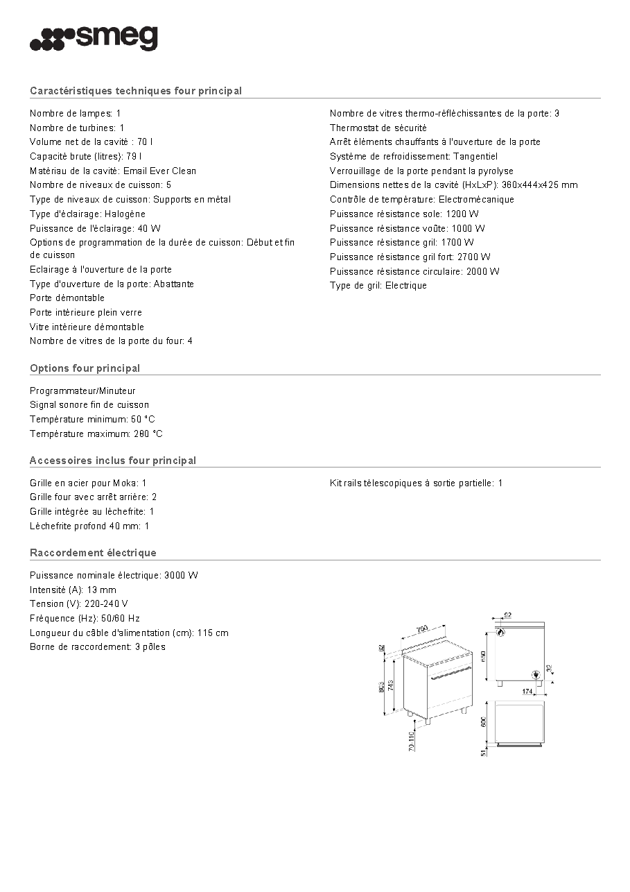 Fiche technique fournisseur