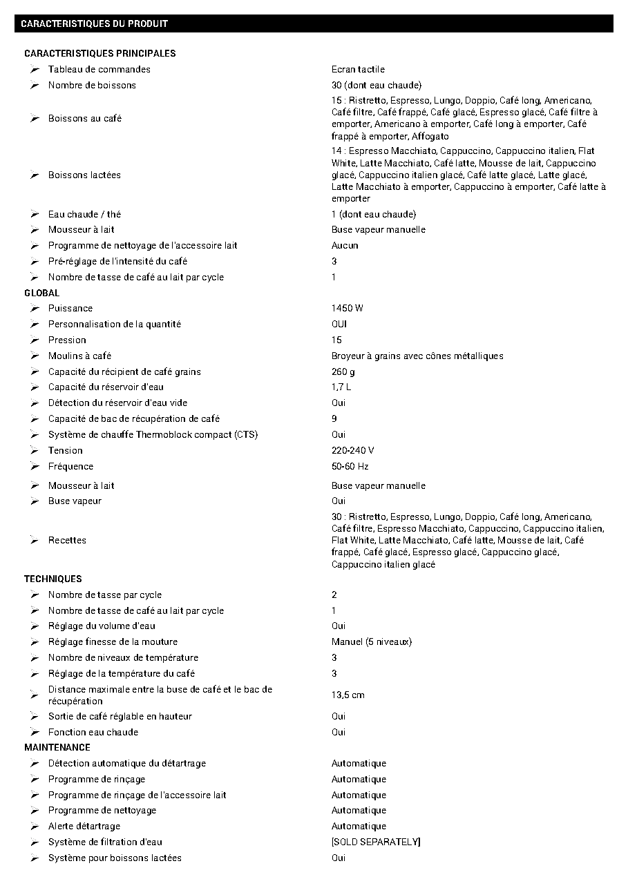 Fiche technique fournisseur