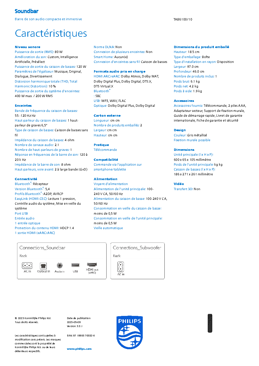 Fiche technique fournisseur