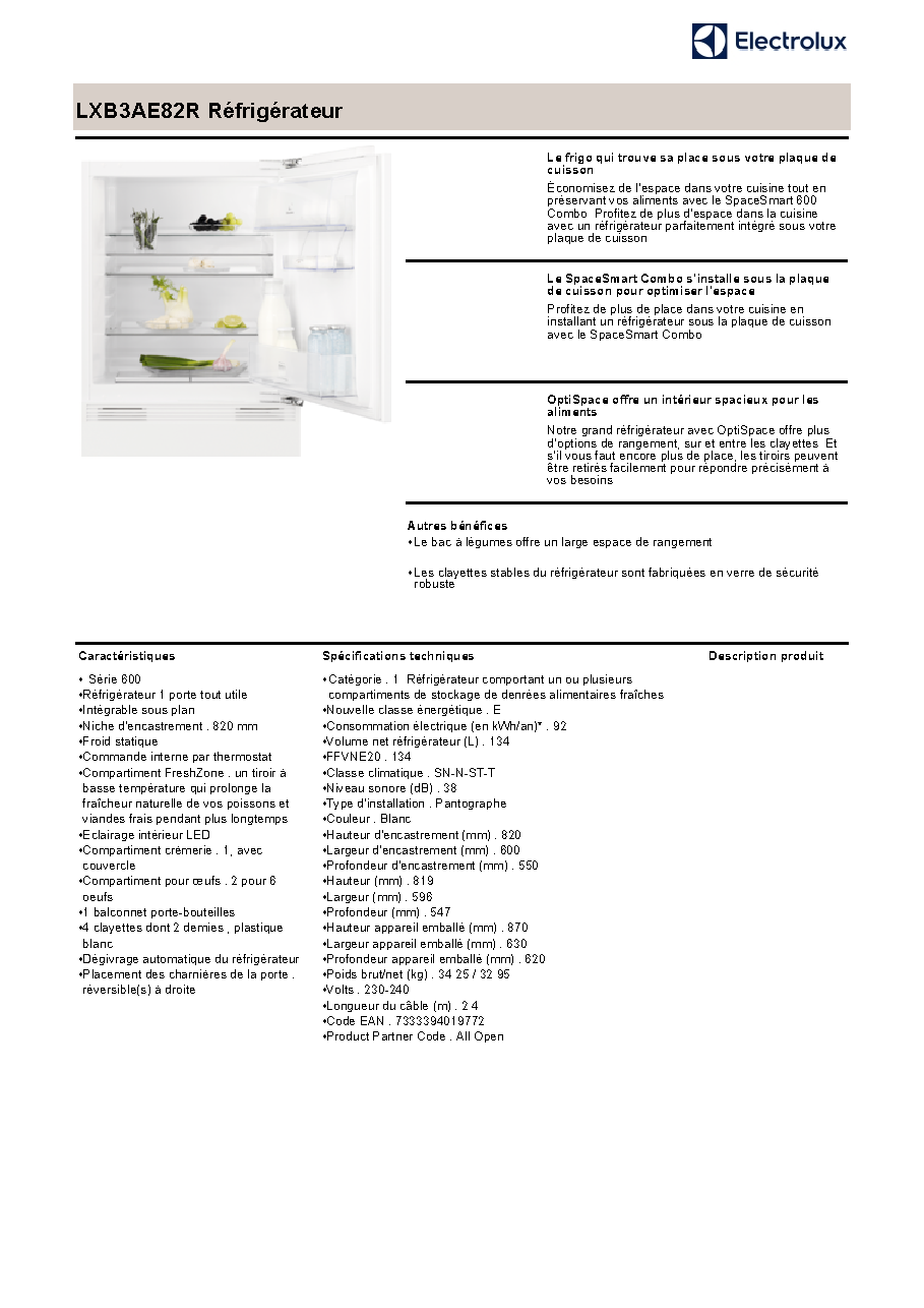 Fiche technique fournisseur
