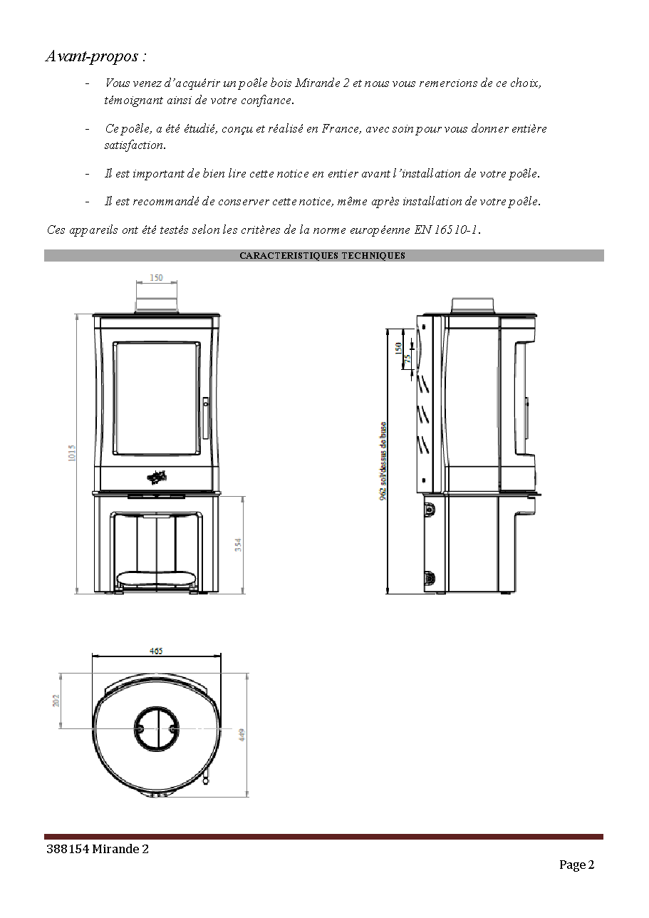Fiche technique fournisseur