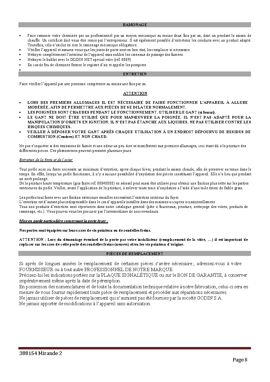 Fiche technique fournisseur