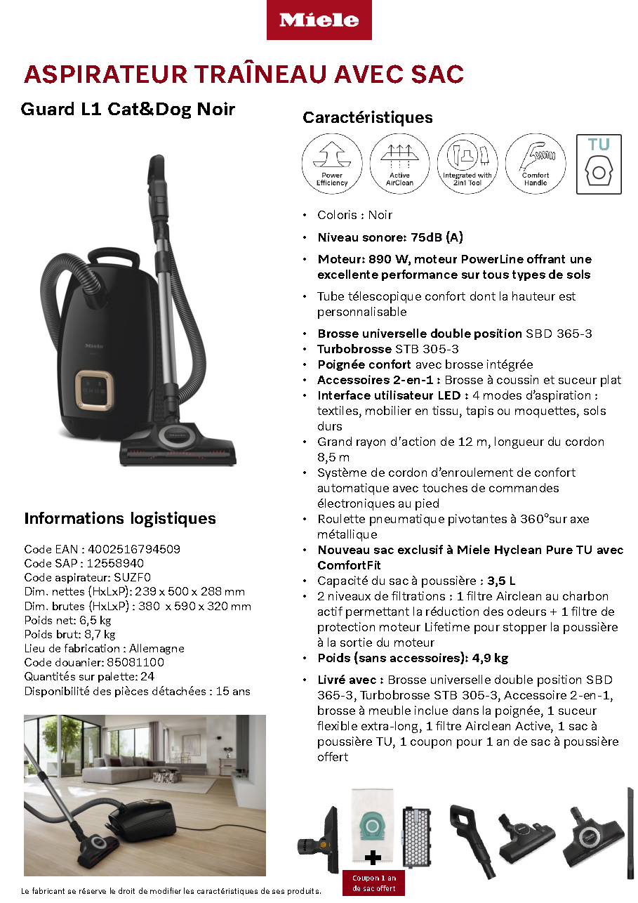 Fiche technique fournisseur