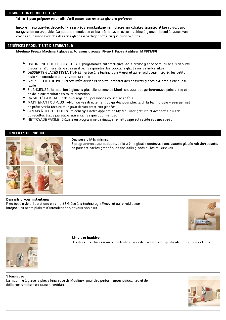 Fiche technique fournisseur