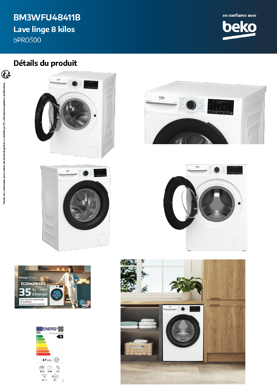 Fiche technique fournisseur
