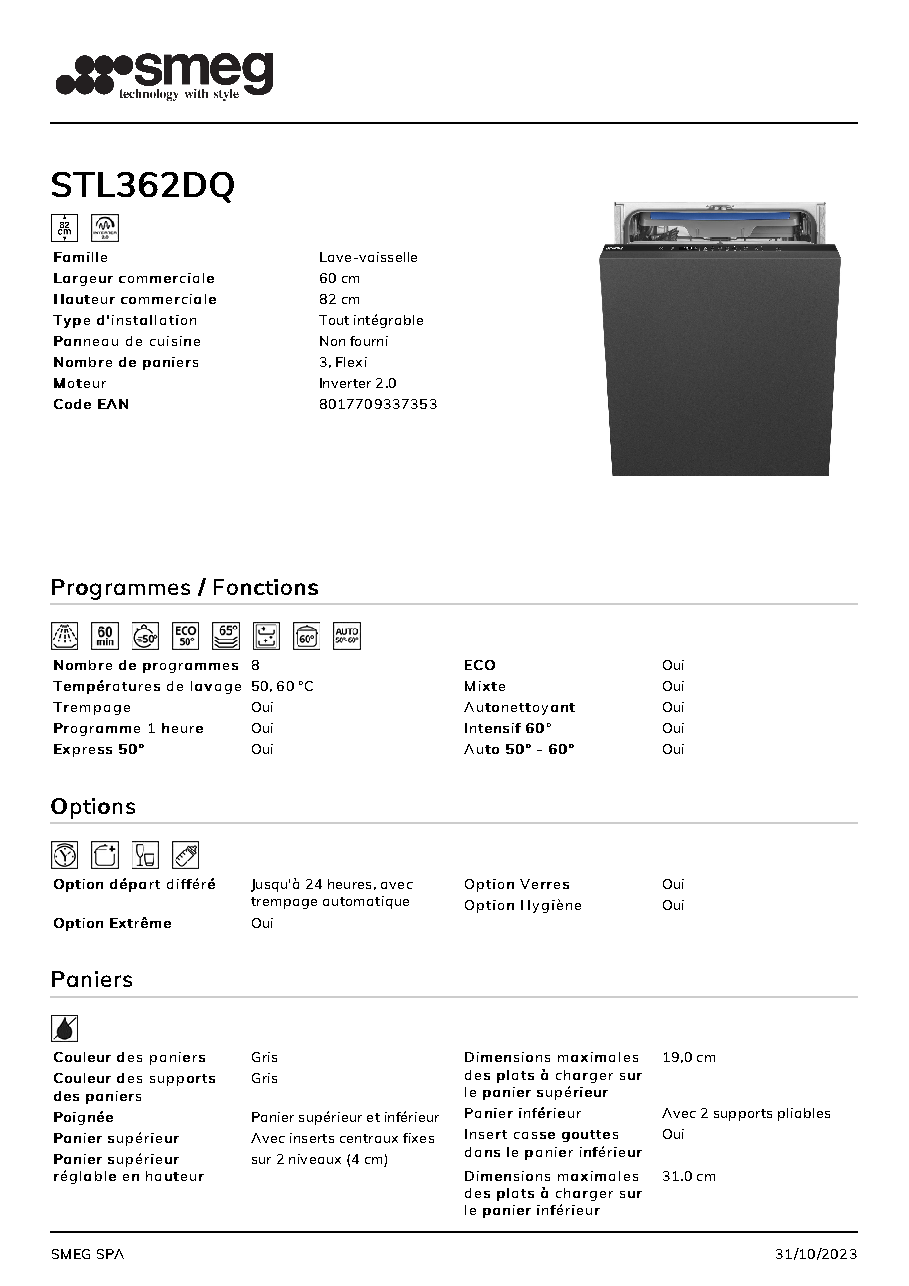 Fiche technique fournisseur