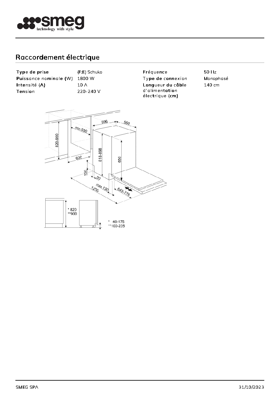 Fiche technique fournisseur