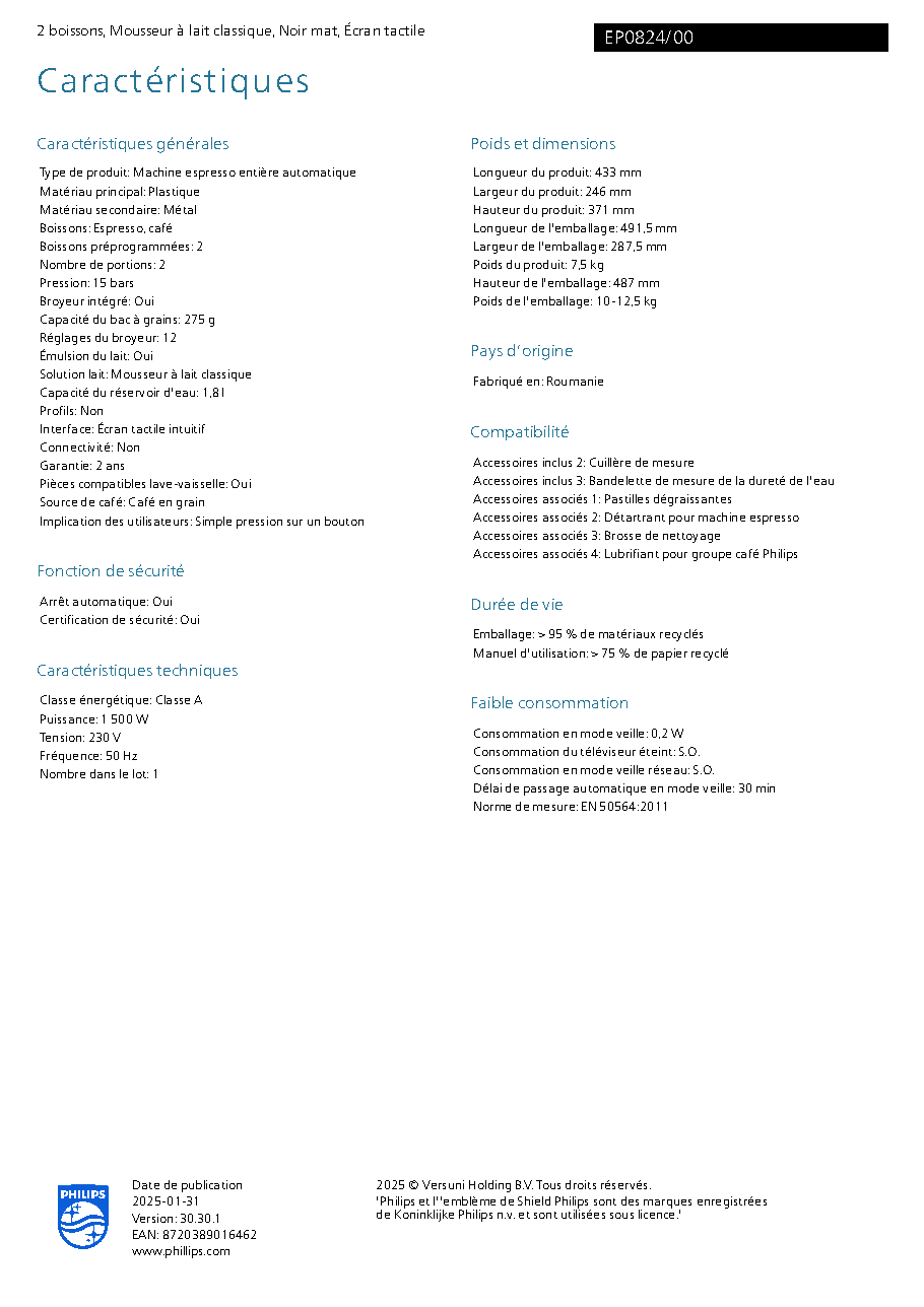 Fiche technique fournisseur