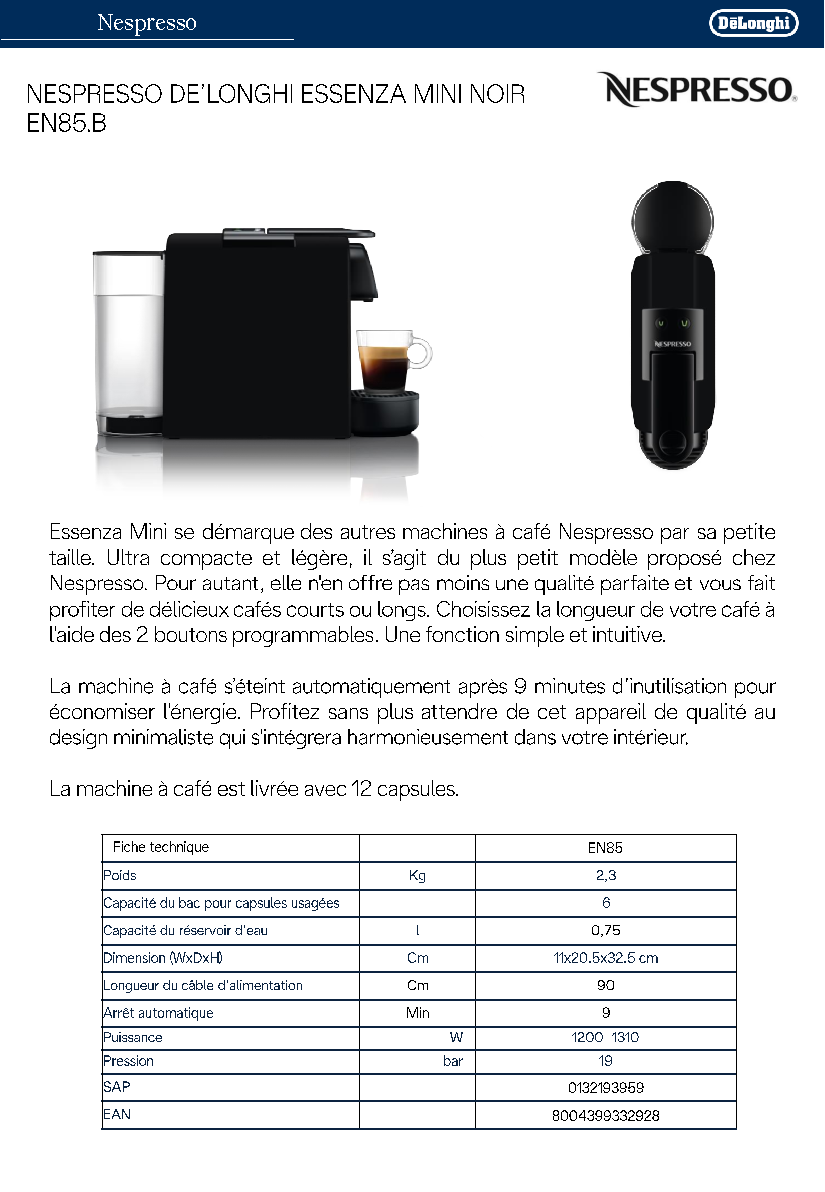 Fiche technique fournisseur