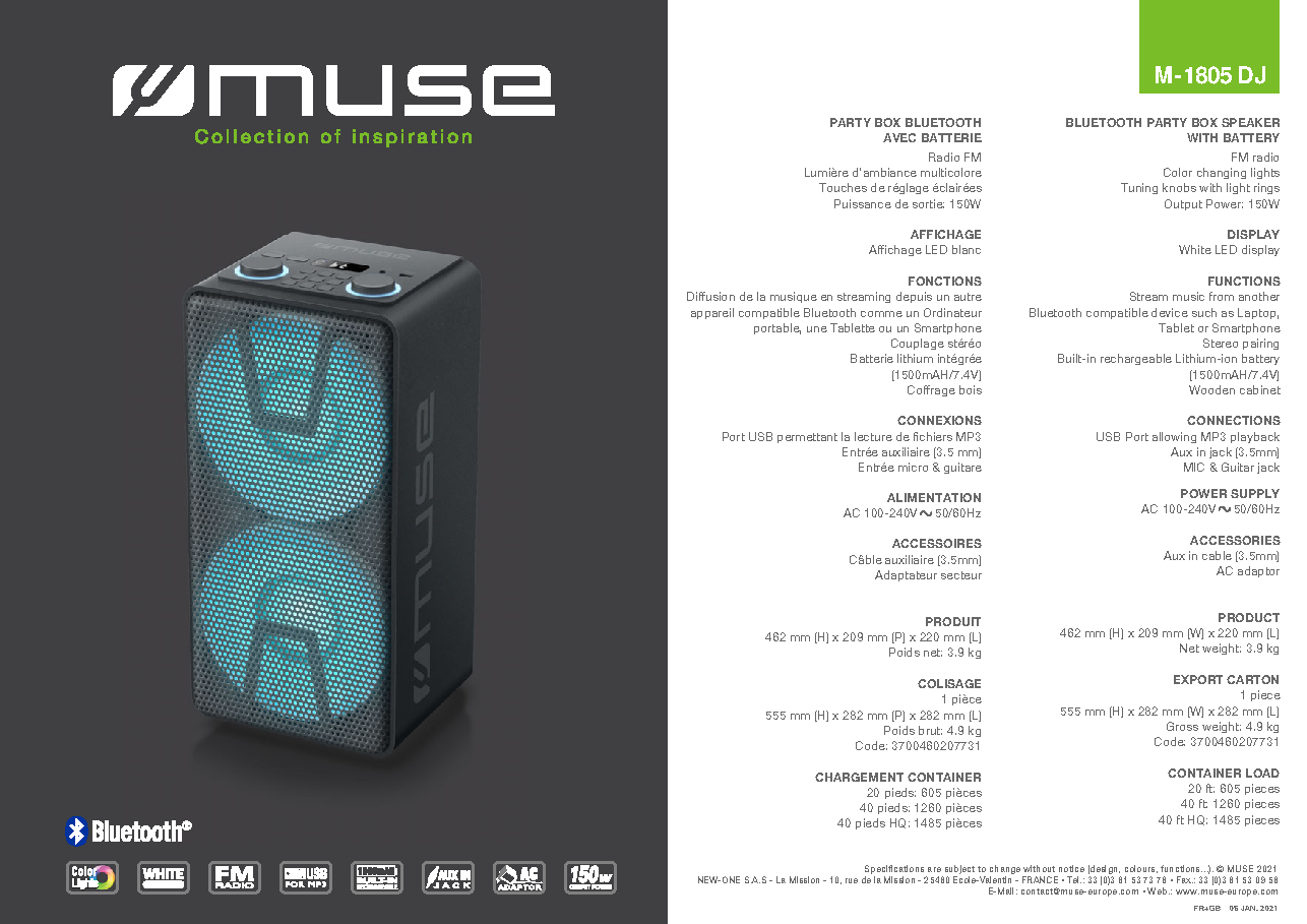 Fiche technique fournisseur