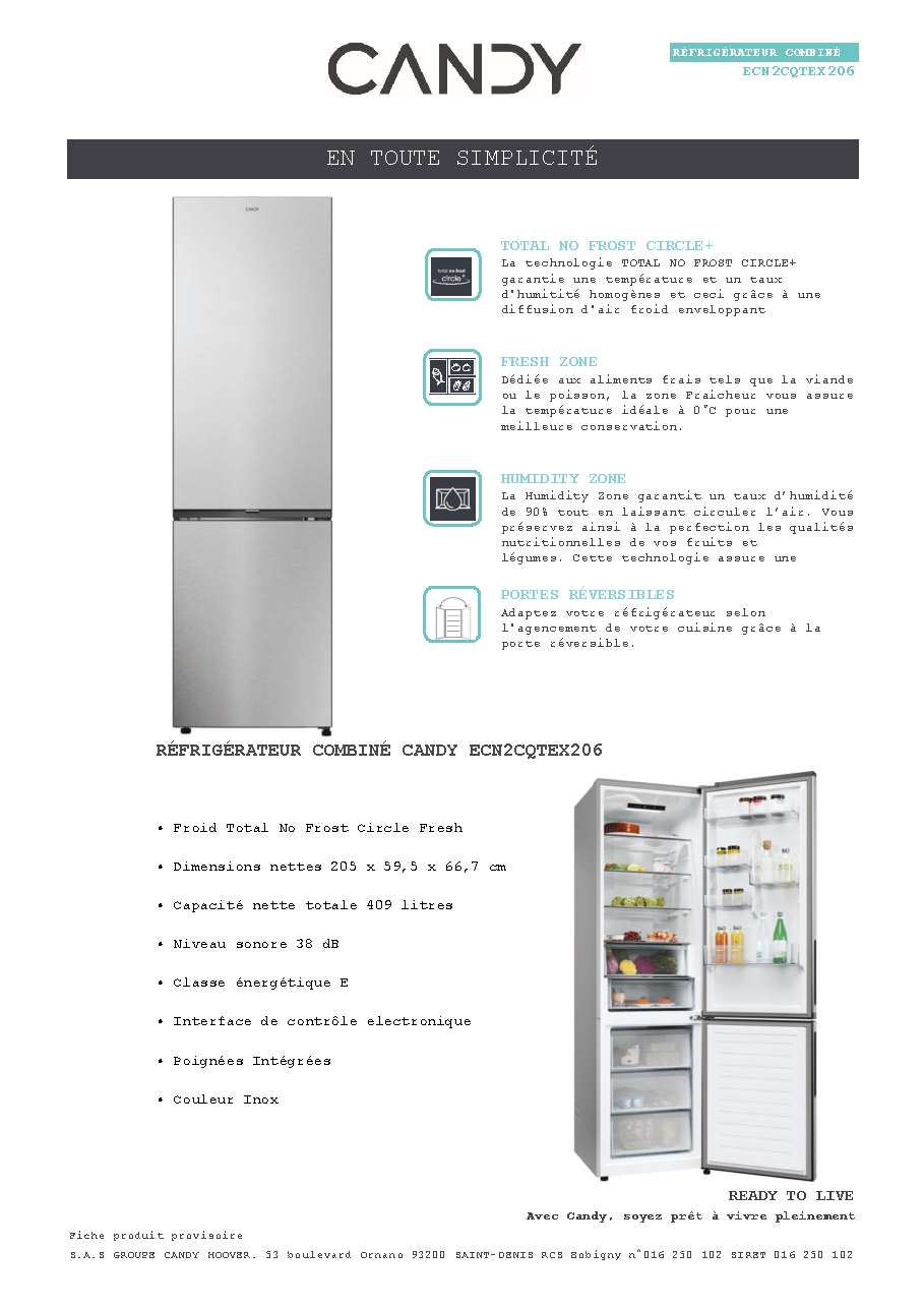 Fiche technique fournisseur