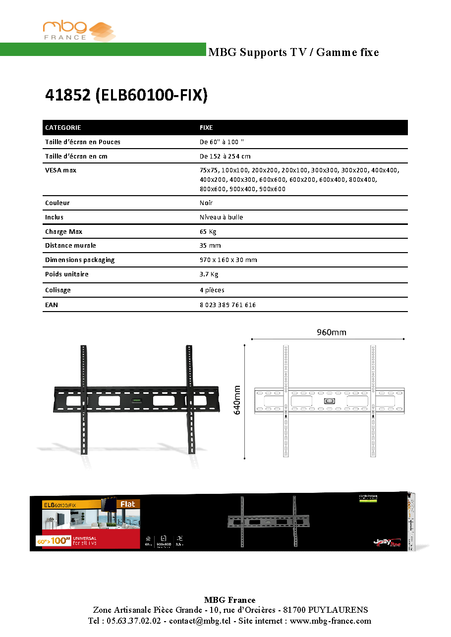 Fiche technique fournisseur