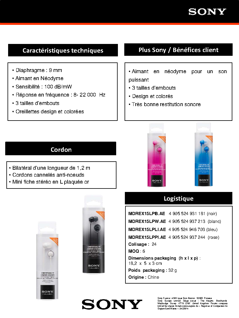 Fiche technique fournisseur