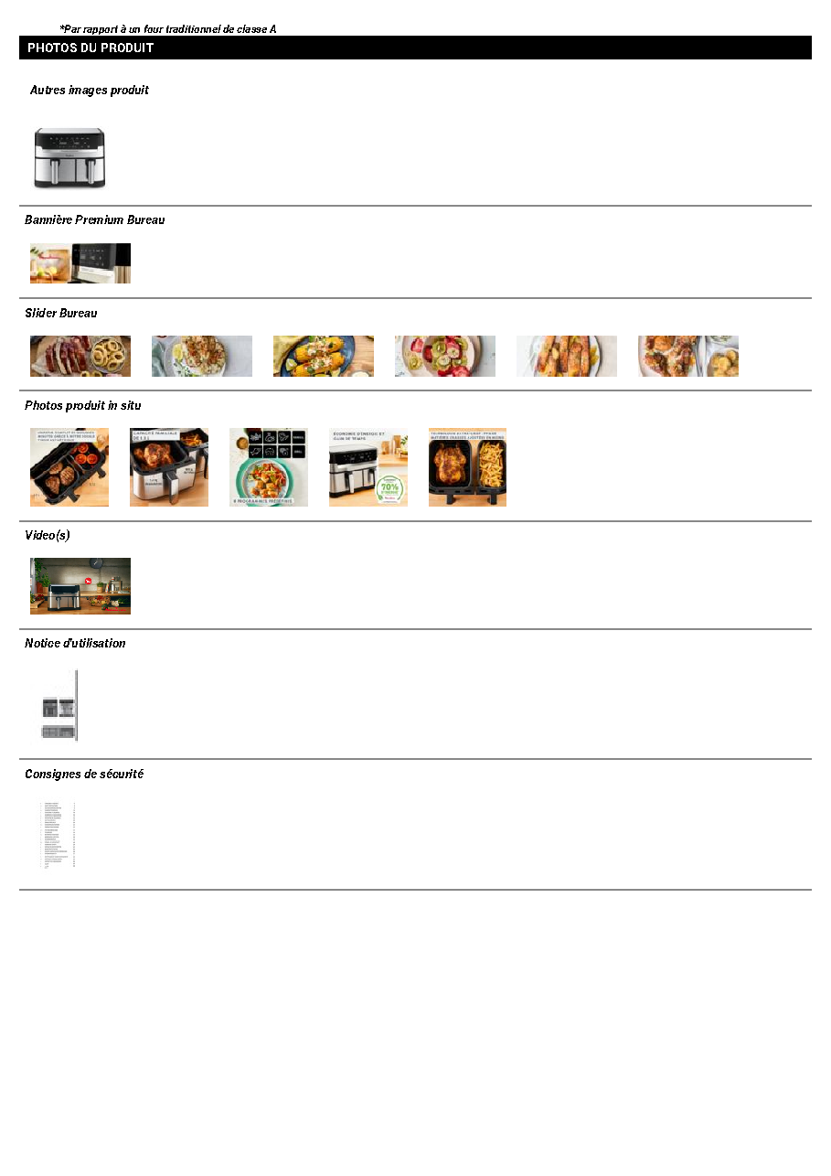 Fiche technique fournisseur