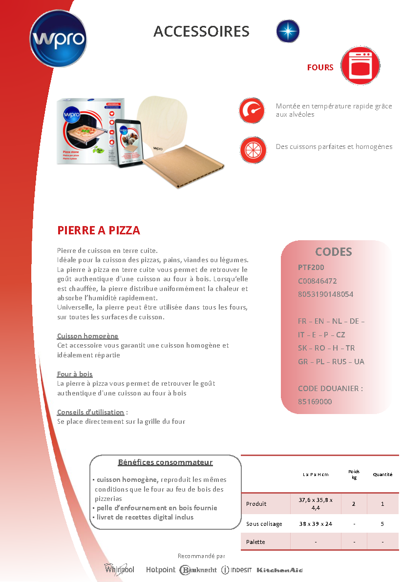 Fiche technique fournisseur