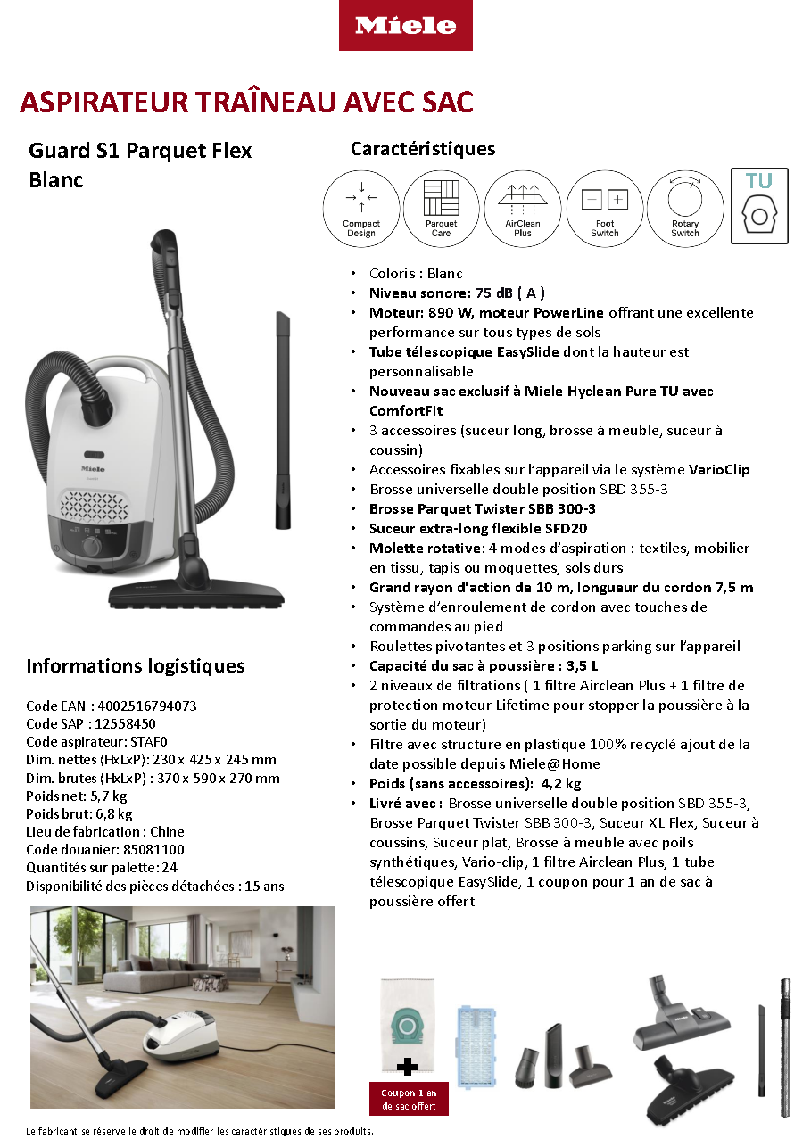 Fiche technique fournisseur