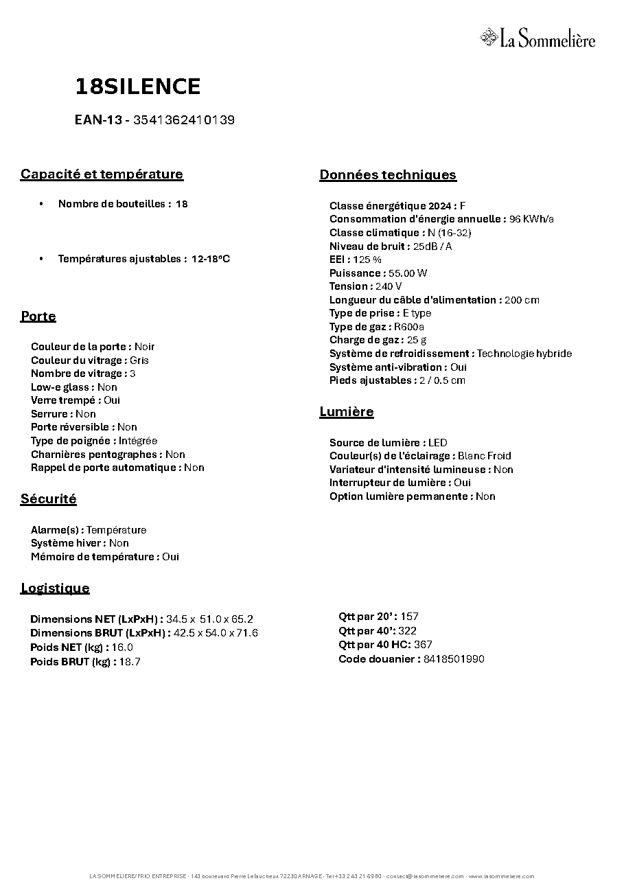 Fiche technique fournisseur