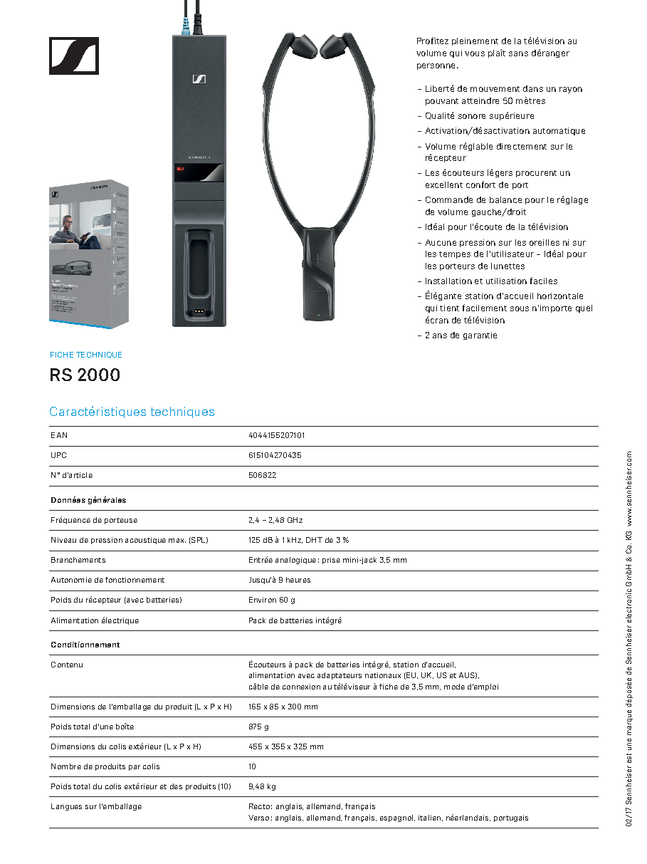 Fiche technique fournisseur