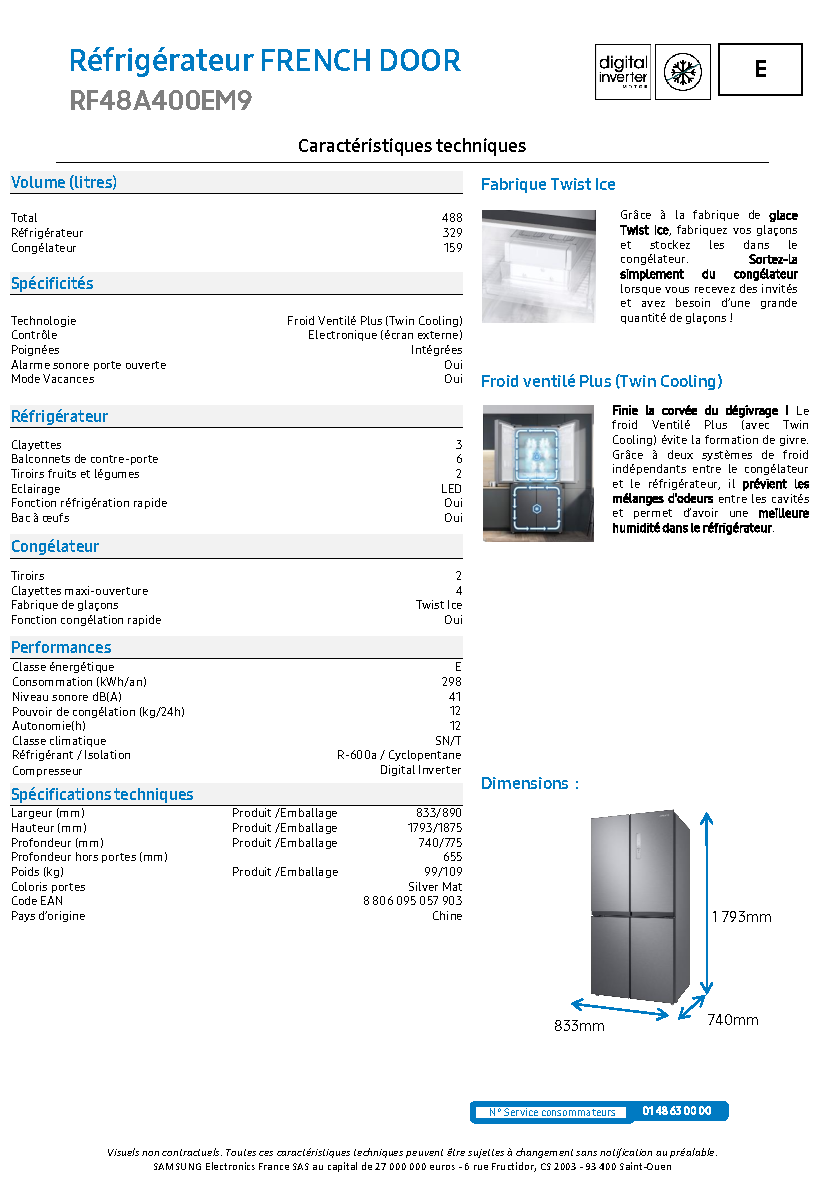 Fiche technique fournisseur