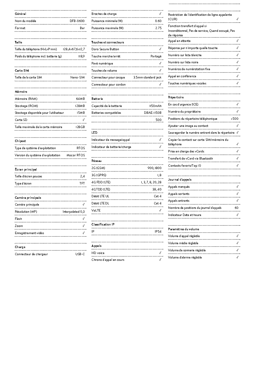 Fiche technique fournisseur